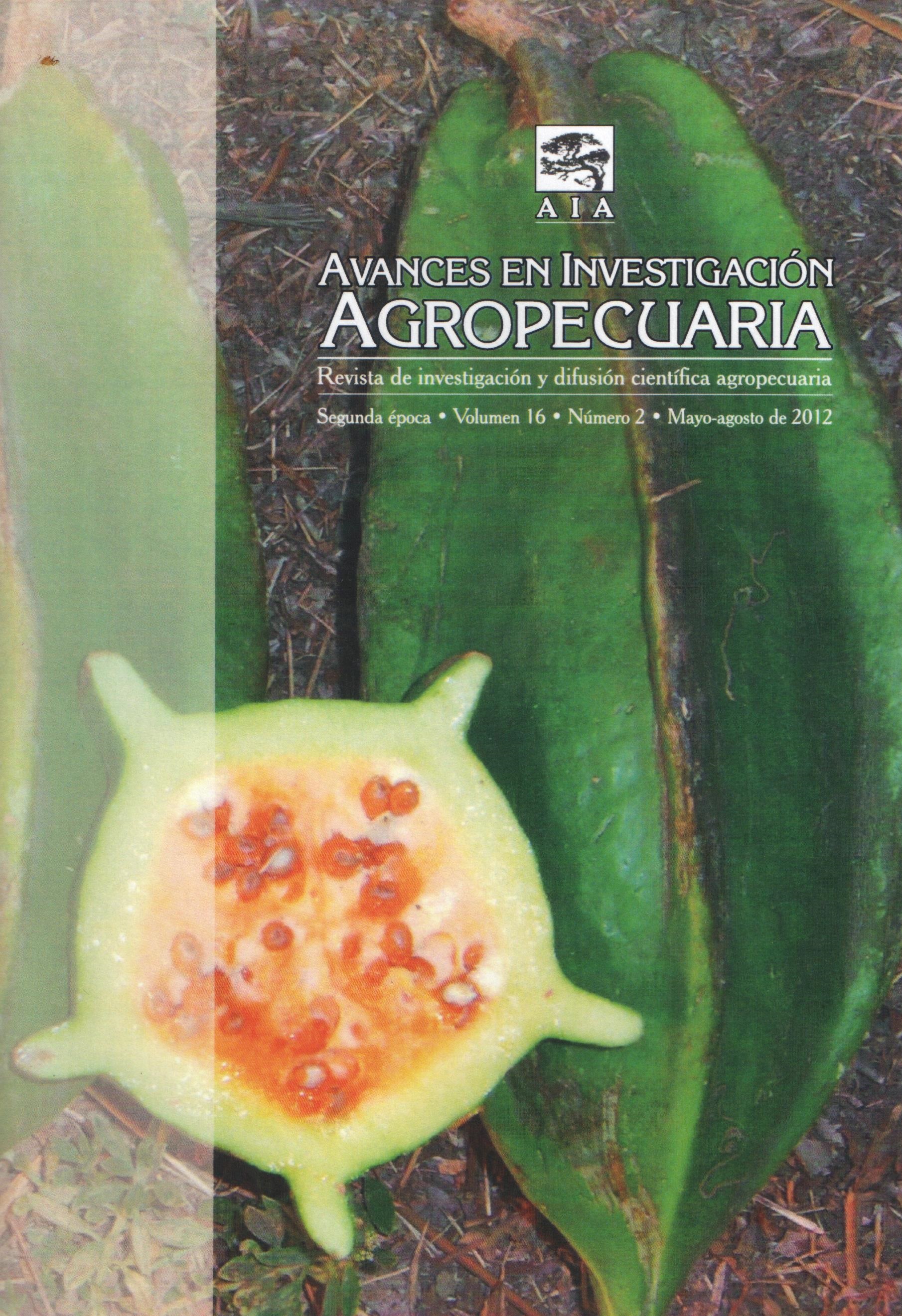 					Ver Vol. 16 Núm. 2 (2012): AVANCES EN INVESTIGACIÓN AGROPECUARIA (Mayo)
				