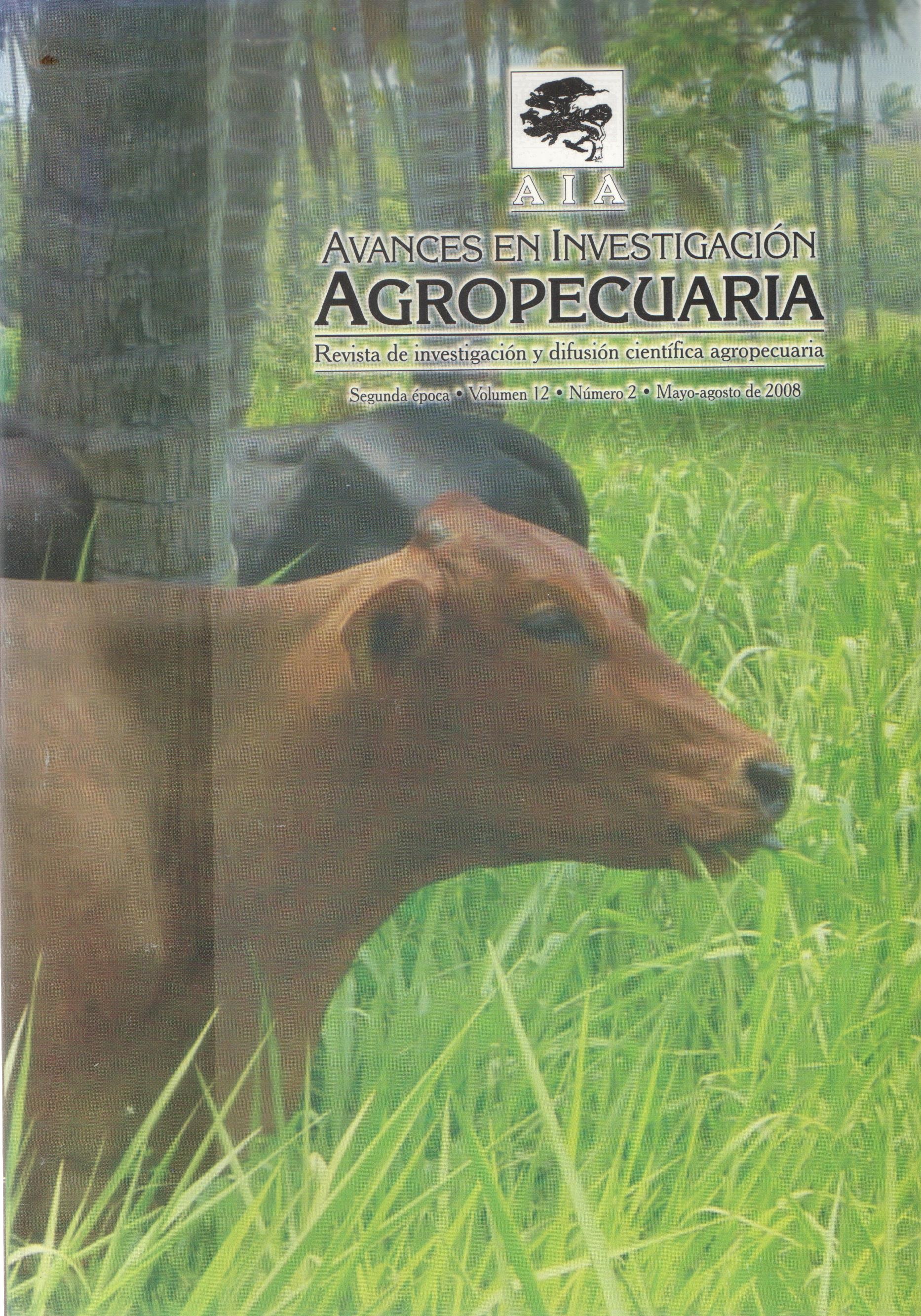 					Ver Vol. 12 Núm. 2 (2008): AVANCES EN INVESTIGACIÓN AGROPECUARIA (Mayo)
				
