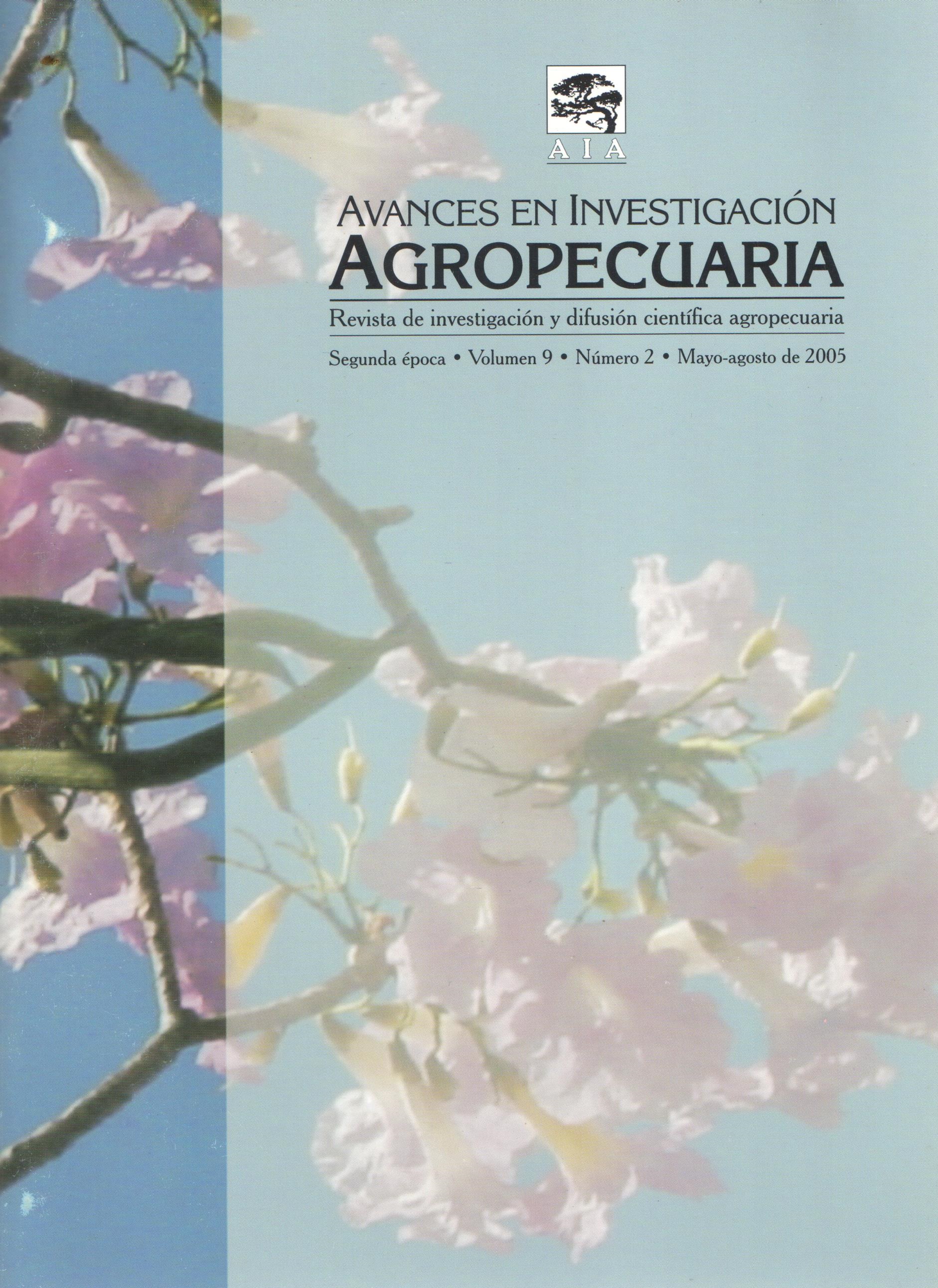 					Ver Vol. 9 Núm. 2 (2005): AVANCES EN INVESTIGACIÓN AGROPECUARIA (Mayo)
				